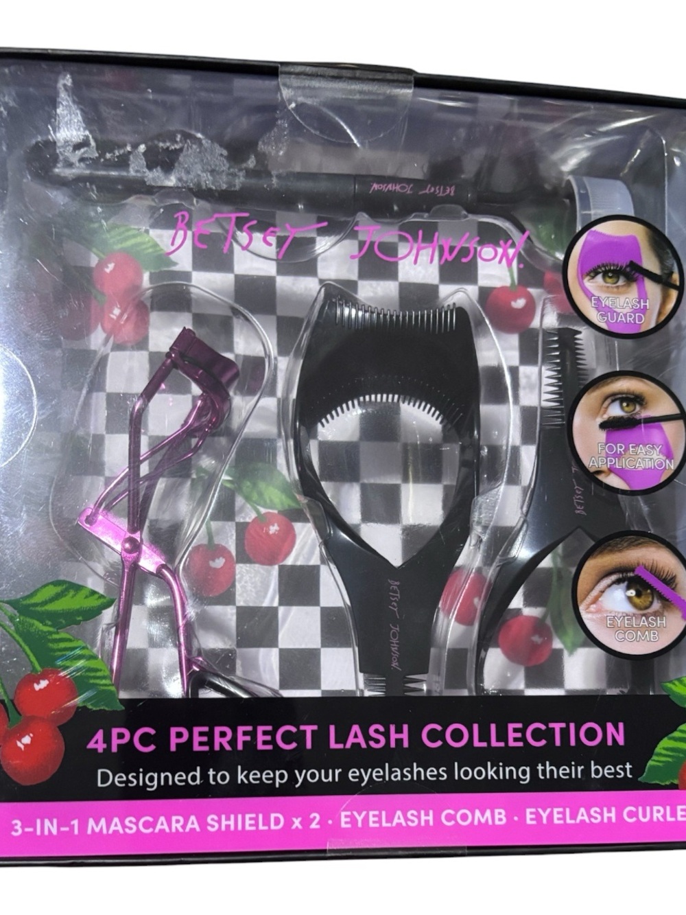 Betsey Johnson Lash Tool Set in Black & Pink